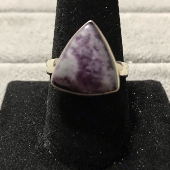 New Sterling Silver Purple Kammererite Triangle Ring Size 10 Crystal Kammerite - Picture 11 of 16